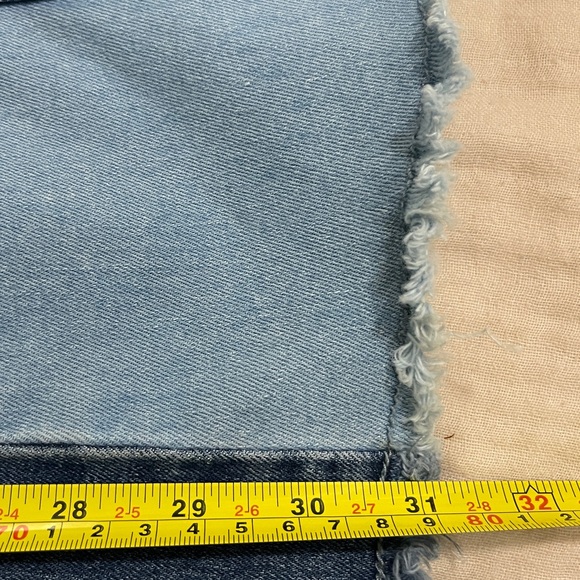 Madden NYC Womens Jeans Size 9 Blue Flare Leg Patchwork Frayed High Rise Denim - Picture 10 of 10